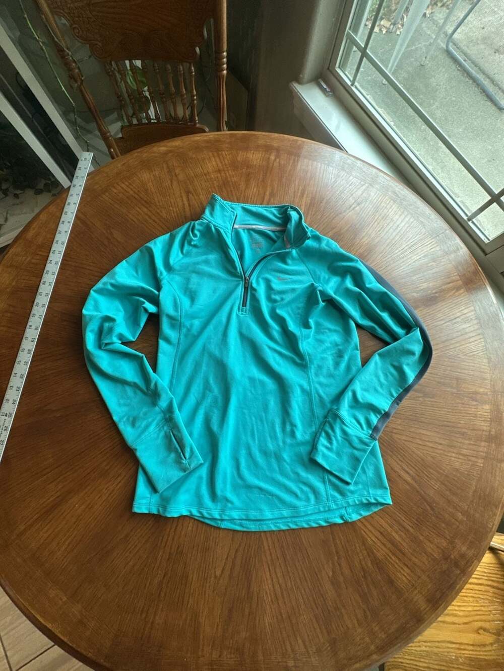 Nike Running Dri-Fit Women's Medium 1/2 Zip Long Sleeve Lightweight Aqua Pullove